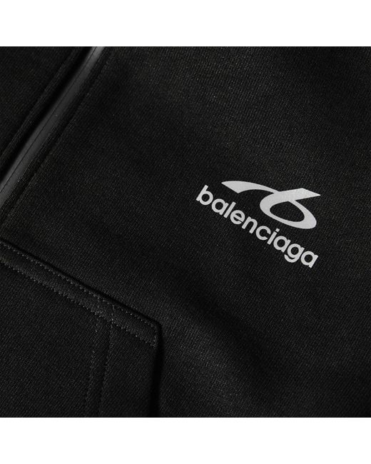 Balenciaga Black Full-Zip Hooded Jacket