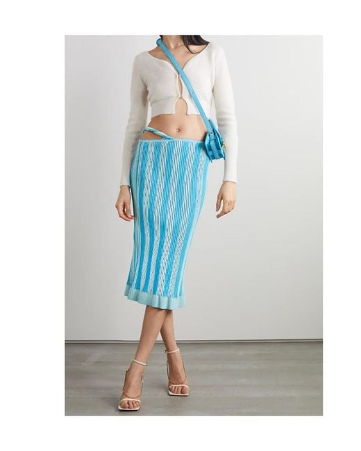 Jacquemus Blue Gradient Stripe Skirt