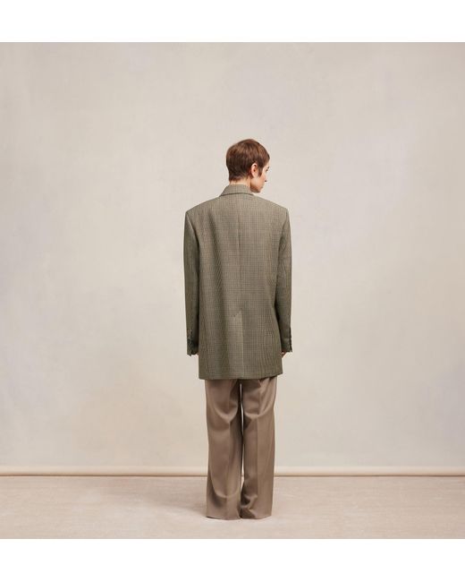 AMI Green Houndstooth Double Breasted Blazer