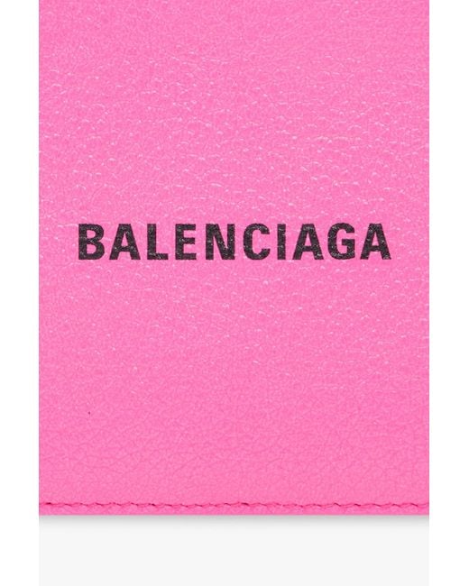 Balenciaga Pink Portamonete Lungo E Portacarte Cash Grande Da Donna