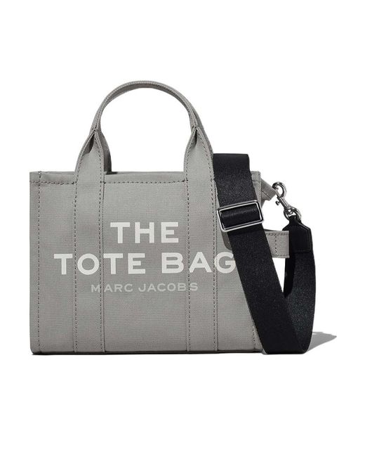 Marc Jacobs Gray Logo Printed Zip-Up Small Tote Bag