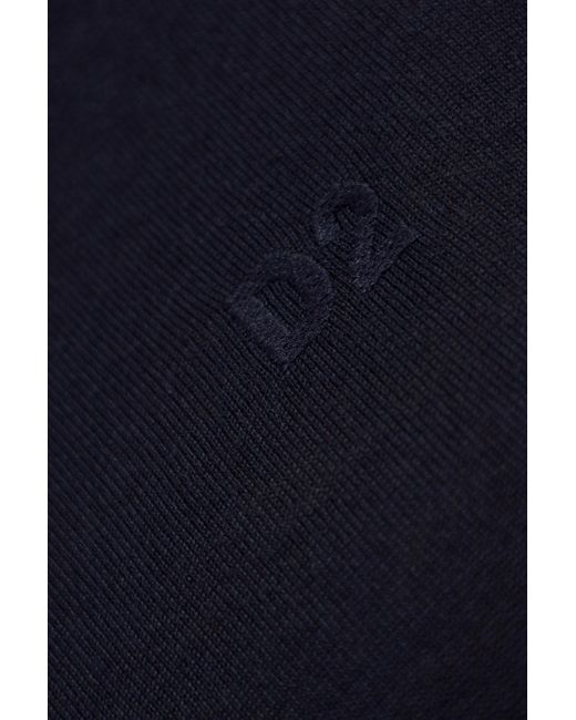 DSquared² Blue Logo Embroidered Turtleneck Knit Jumper