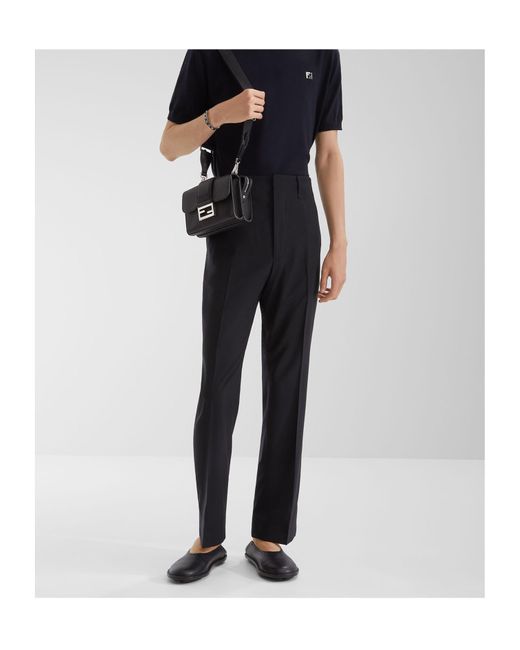 Fendi Blue Tailored Straight-Leg Trousers for men