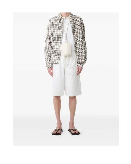 Studio Nicholson White Drawstring Shorts for men