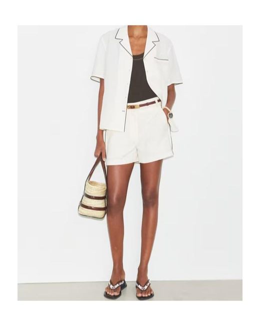 Tory Burch White Linen Camp Shirt