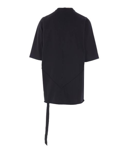 Rick Owens Black Round Neck Short Sleeve T-Shirt for men