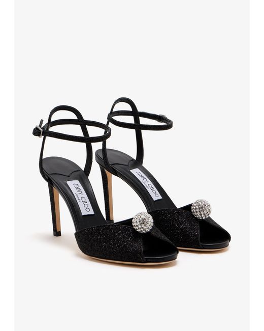 Jimmy Choo Black Sacora 85 High-Heeled Sandals