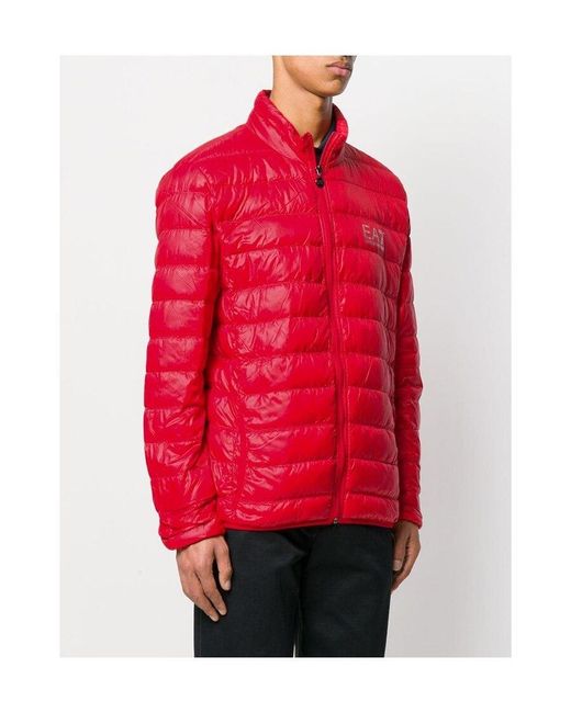 EA7 Red Padded Logo Jacket for men