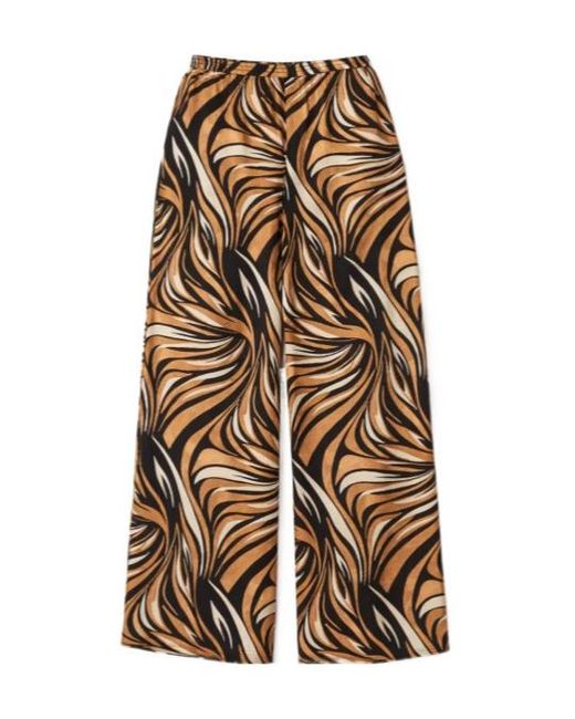 Twinset Multicolor Printed Wide-Leg Pants