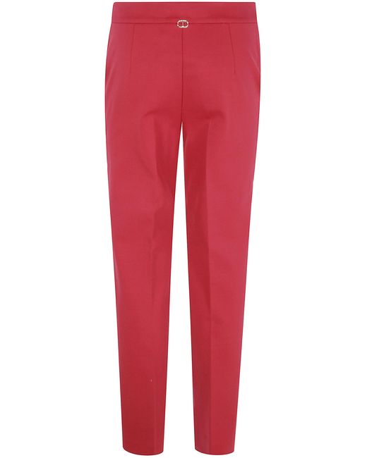 Twinset Red Ironed Crease Cigarette Trousers