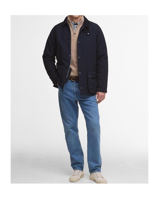 Barbour Blue Long-Sleeved Button-Up Coat for men