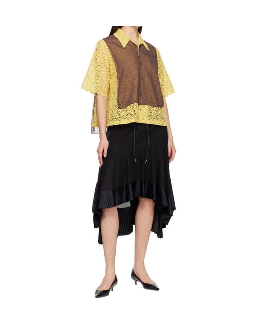 Undercover Black Collared Short-Sleeved Shirt