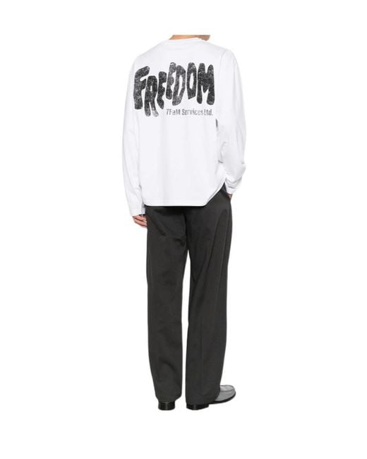 7 For All Mankind White Long-Sleeved T-Shirt for men