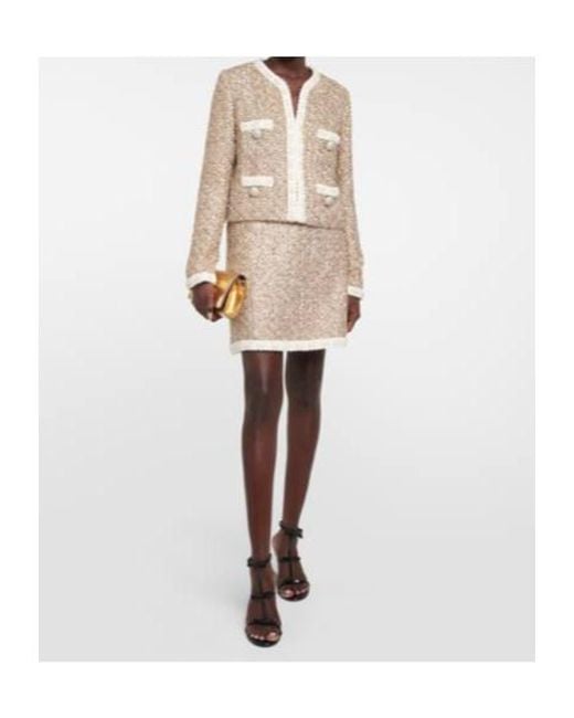 Giambattista Valli Natural Tweed Miniskirt
