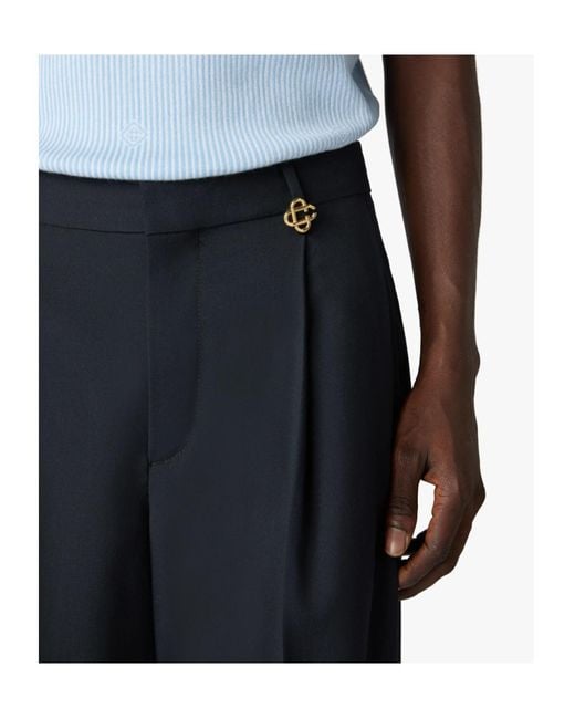 Casablanca Black Pleated Straight-Leg Pants for men