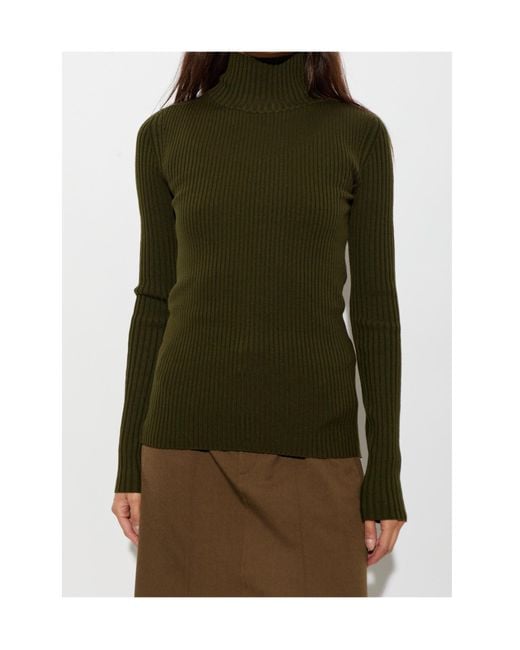 Victoria Beckham Green Long-Sleeved Sweater