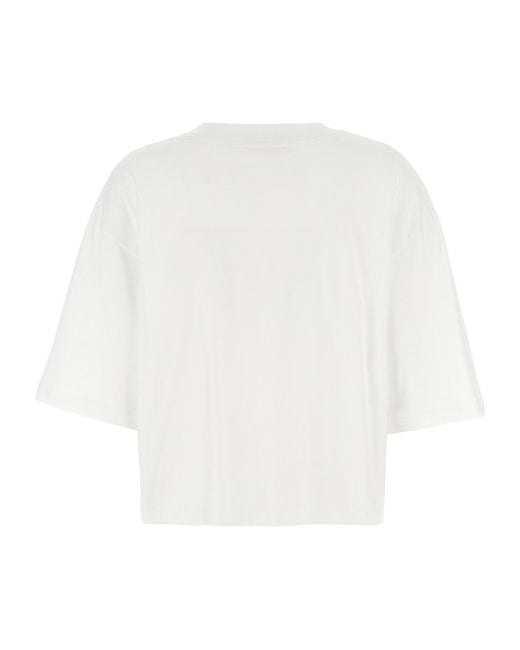 Marni White Logo Print Cropped T-Shirt