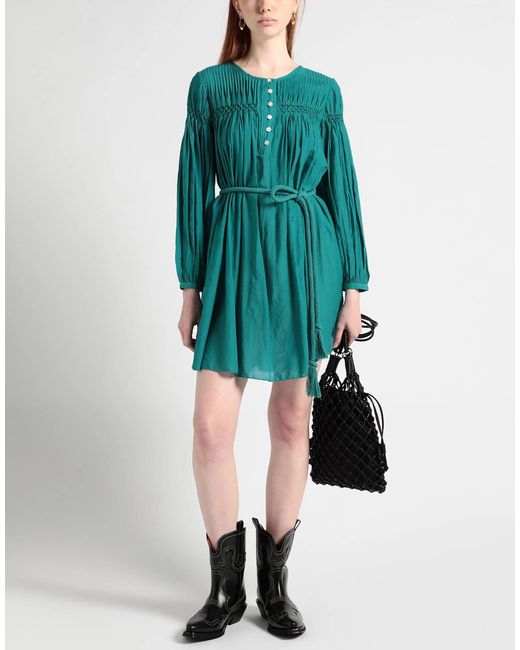 Isabel Marant Blue Solid Color Long Sleeve Dress