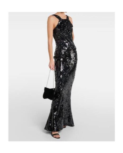 Roland Mouret Black Sequined Gown