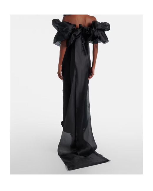 Leo Black Zayna Sequined Gown And Cape Set