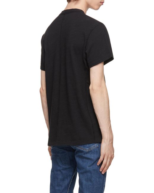 Rag & Bone Black Short-Sleeve Henley T-Shirt for men