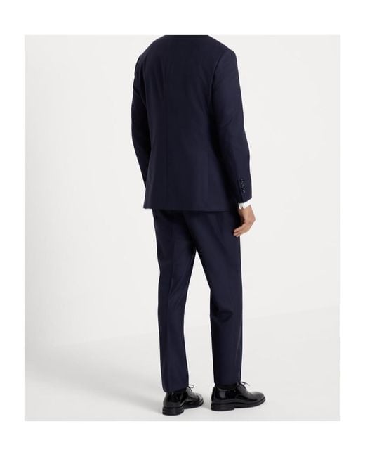 Brunello Cucinelli Blue Double-Breasted Wool Suit for men