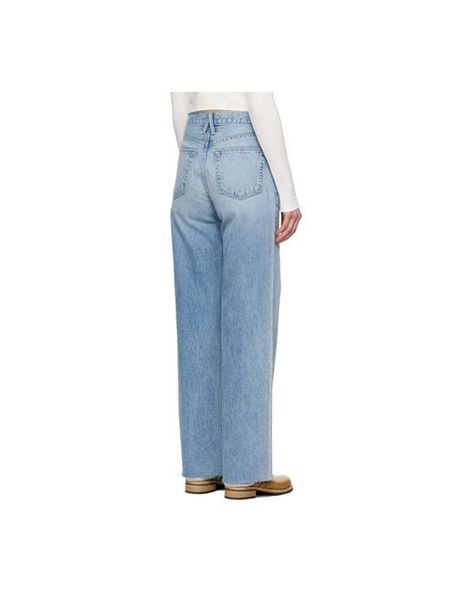 SLVRLAKE Denim Blue Grace High-Waisted Denim Trousers