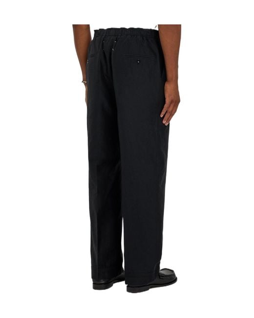 Maison Margiela Black Straight-Leg Cotton-Blend Trousers for men