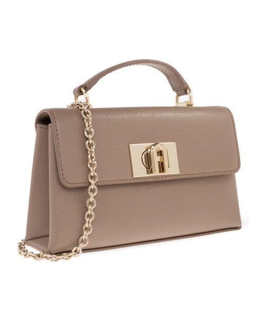 Furla Brown 1927 Chain-Linked Mini Tote Bag
