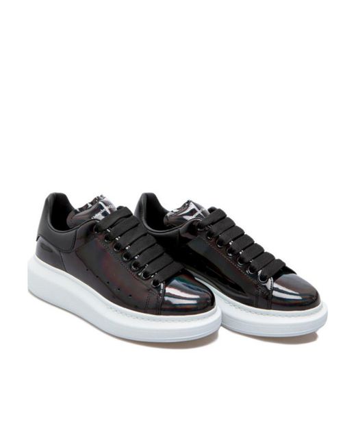 McQueen Black Oversized Lace-Up Sneakers