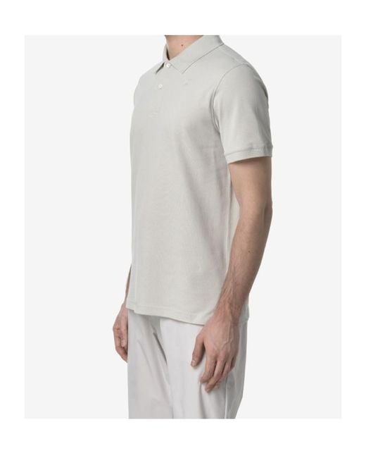 K-Way White Amedee Pique Slim for men