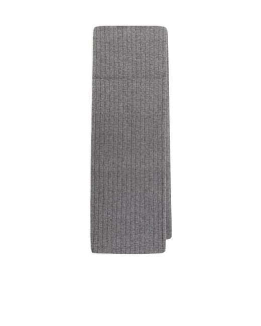 Dolce & Gabbana Gray Ribbed Knit Scarf