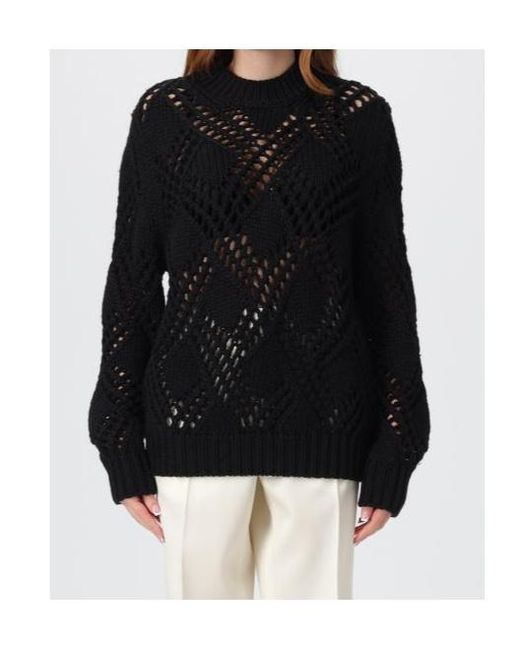 Jil Sander Blue Long-Sleeved Hollow Sweater