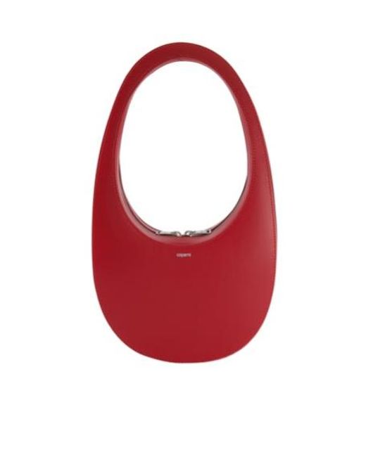 Coperni Red Swipe Oval-Frame Zip Shoulder Bag