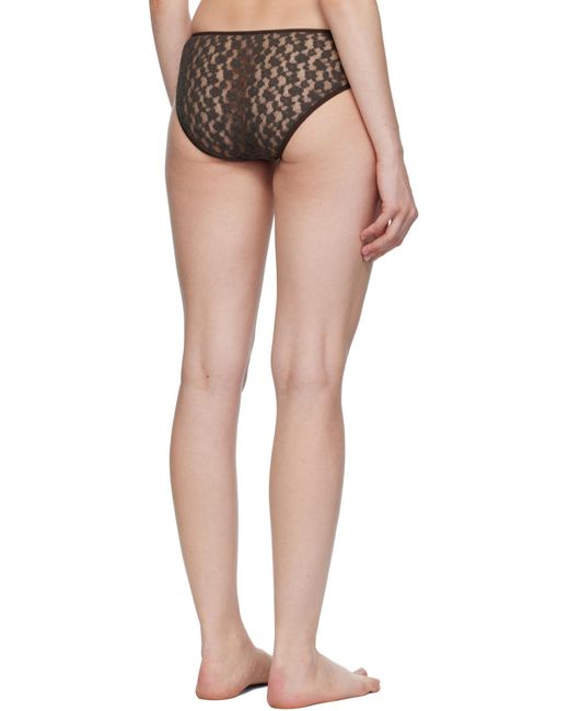 Baserange Black Transparent Elastic Lace Briefs