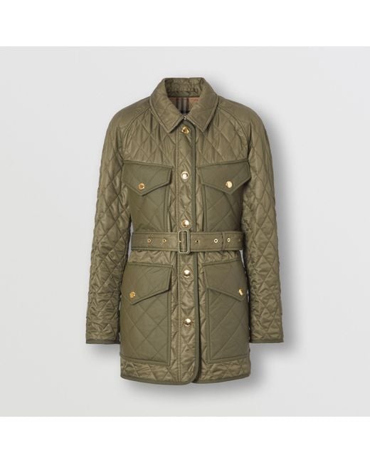 Burberry Green Diamond Quilted Field Jacket