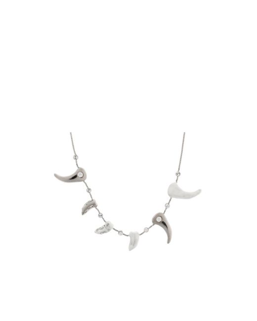 Marni White Claw-Pendant Necklace
