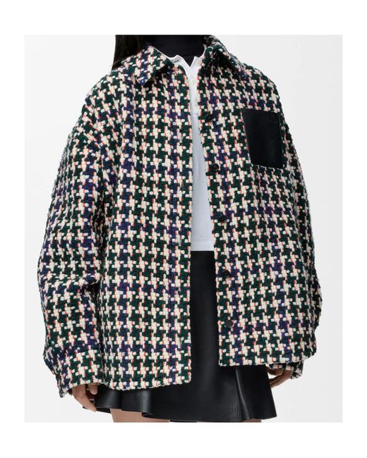 Loewe Black Leather-Trimmed Overshirt