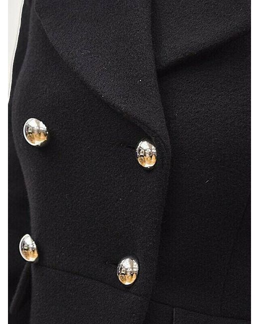 Emporio Armani Black Double-Breasted Coat