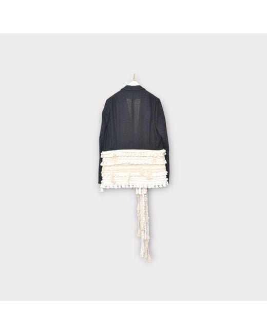 Loewe Blue Jacket, Multi, Rope Cutaway Linen Jacket