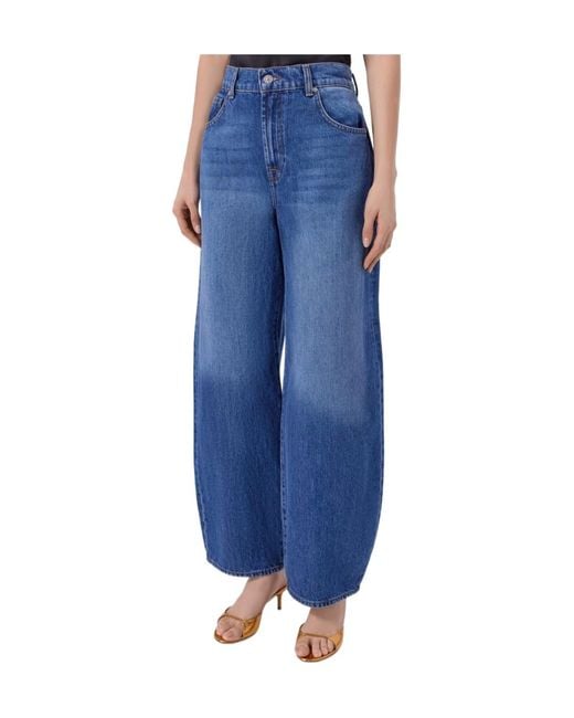 7 For All Mankind Blue Straight-Leg Jeans