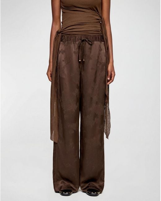 Ganni Brown Satin Trousers