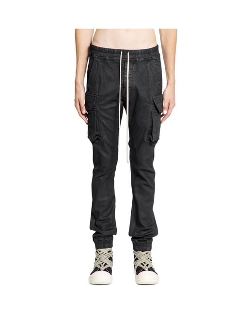 Rick Owens Black Elastic Waist Casual Pants for men