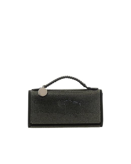 Stella McCartney Black Foldover Top Clutch Bag