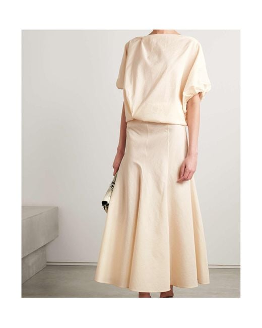 Khaite Natural Niles Cap-Sleeved Top