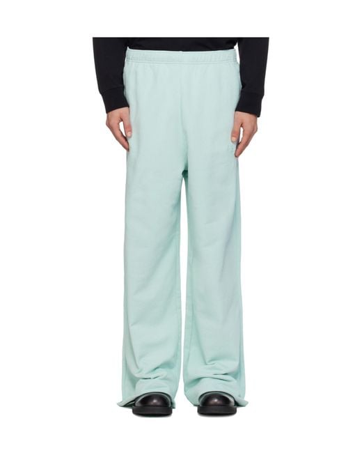 MM6 by Maison Margiela Blue Embroidered Logo Sweatpants for men