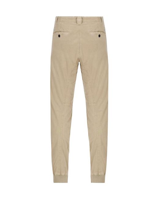 C P Company Natural Logo-Patch Tapered Trousers for men