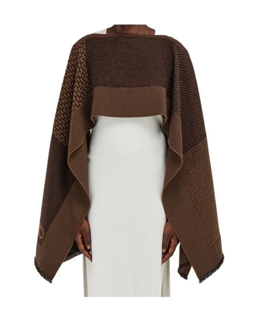 Ferragamo Brown Ferragamo Knitted Poncho