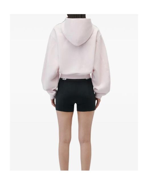 Alexander Wang Pink Zip-Up Hoodie W/ Logo Print