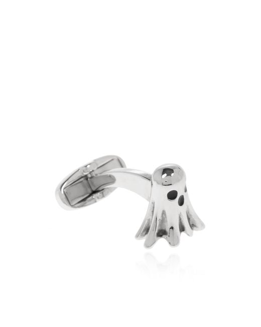 Paul Smith White Ghost Motif Cufflinks for men
